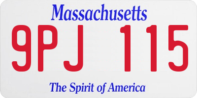 MA license plate 9PJ115