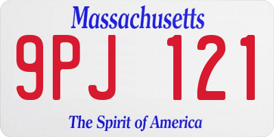 MA license plate 9PJ121