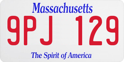 MA license plate 9PJ129