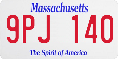 MA license plate 9PJ140
