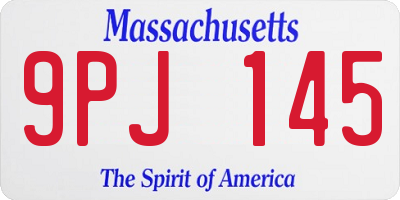 MA license plate 9PJ145