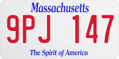 MA license plate 9PJ147