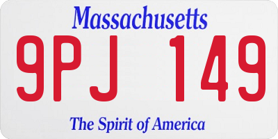 MA license plate 9PJ149