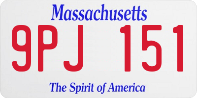 MA license plate 9PJ151