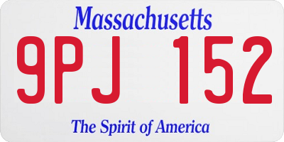 MA license plate 9PJ152