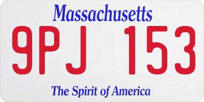 MA license plate 9PJ153