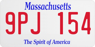 MA license plate 9PJ154