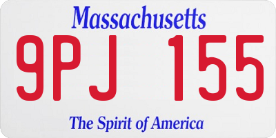 MA license plate 9PJ155