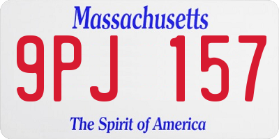 MA license plate 9PJ157