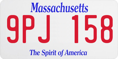 MA license plate 9PJ158