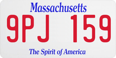MA license plate 9PJ159