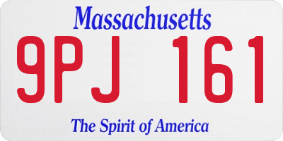 MA license plate 9PJ161