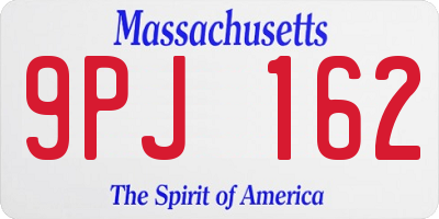 MA license plate 9PJ162