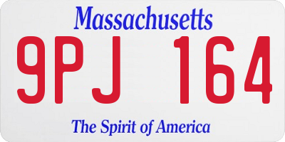 MA license plate 9PJ164
