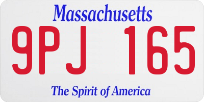 MA license plate 9PJ165
