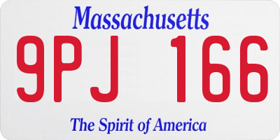 MA license plate 9PJ166