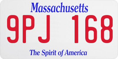 MA license plate 9PJ168