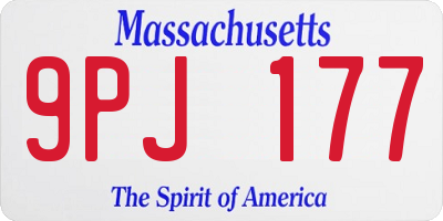 MA license plate 9PJ177