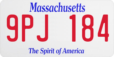 MA license plate 9PJ184