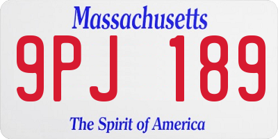 MA license plate 9PJ189