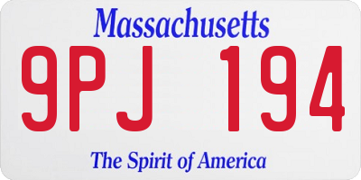 MA license plate 9PJ194