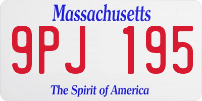 MA license plate 9PJ195