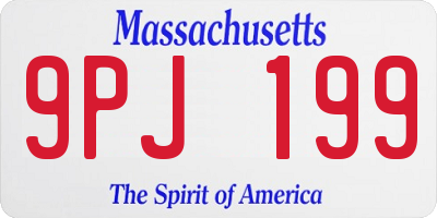 MA license plate 9PJ199
