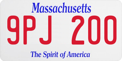 MA license plate 9PJ200