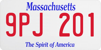 MA license plate 9PJ201