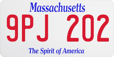 MA license plate 9PJ202
