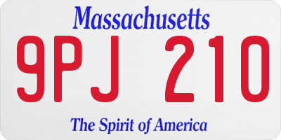 MA license plate 9PJ210