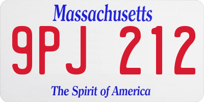 MA license plate 9PJ212