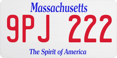 MA license plate 9PJ222
