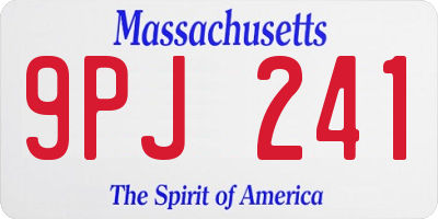 MA license plate 9PJ241