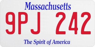 MA license plate 9PJ242