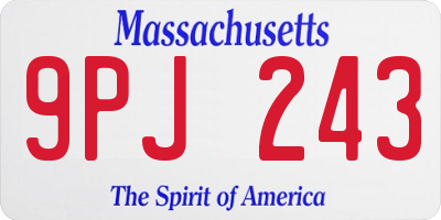 MA license plate 9PJ243