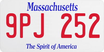 MA license plate 9PJ252