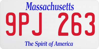 MA license plate 9PJ263