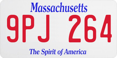 MA license plate 9PJ264