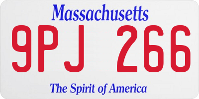 MA license plate 9PJ266