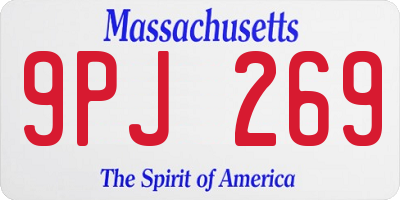 MA license plate 9PJ269