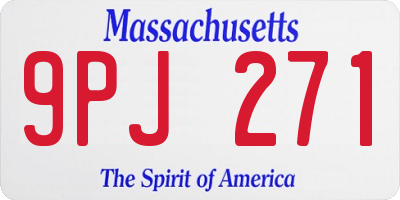 MA license plate 9PJ271