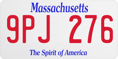 MA license plate 9PJ276