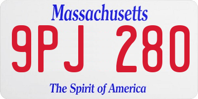 MA license plate 9PJ280