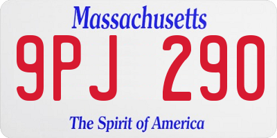 MA license plate 9PJ290