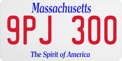 MA license plate 9PJ300