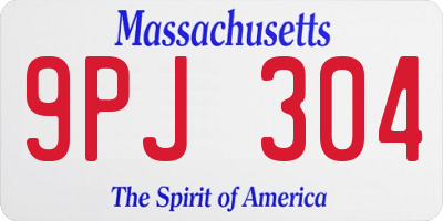 MA license plate 9PJ304