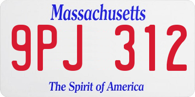 MA license plate 9PJ312