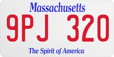 MA license plate 9PJ320