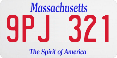 MA license plate 9PJ321